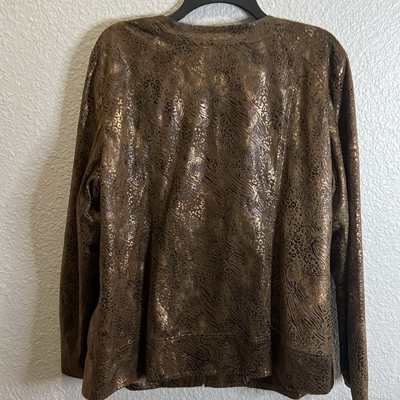 New Directions Woman dark brown print jacket  size 2X - Picture 3 of 4